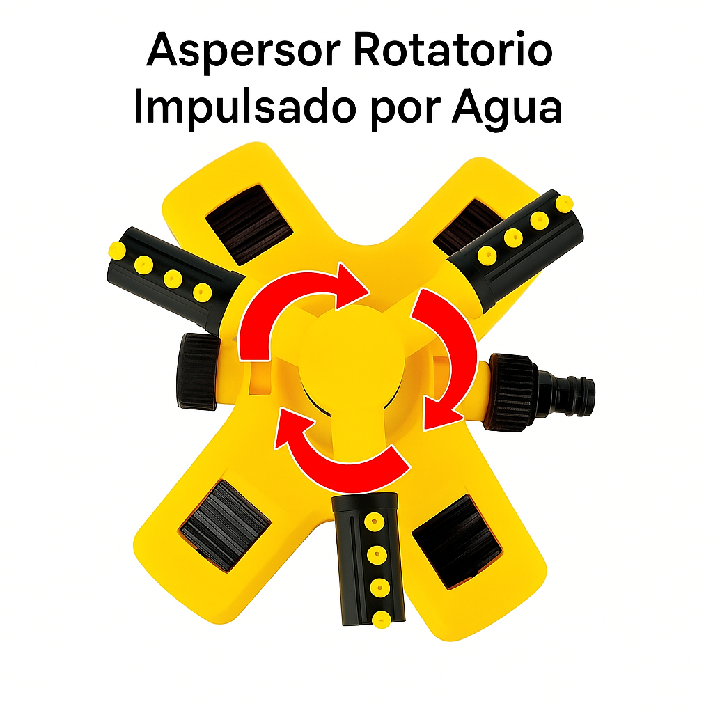 Aspersor Jardín 360° Rotación Riego Uniforme Ajustable