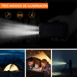 Banco de Energía Solar 500000mAh Impermeable LED