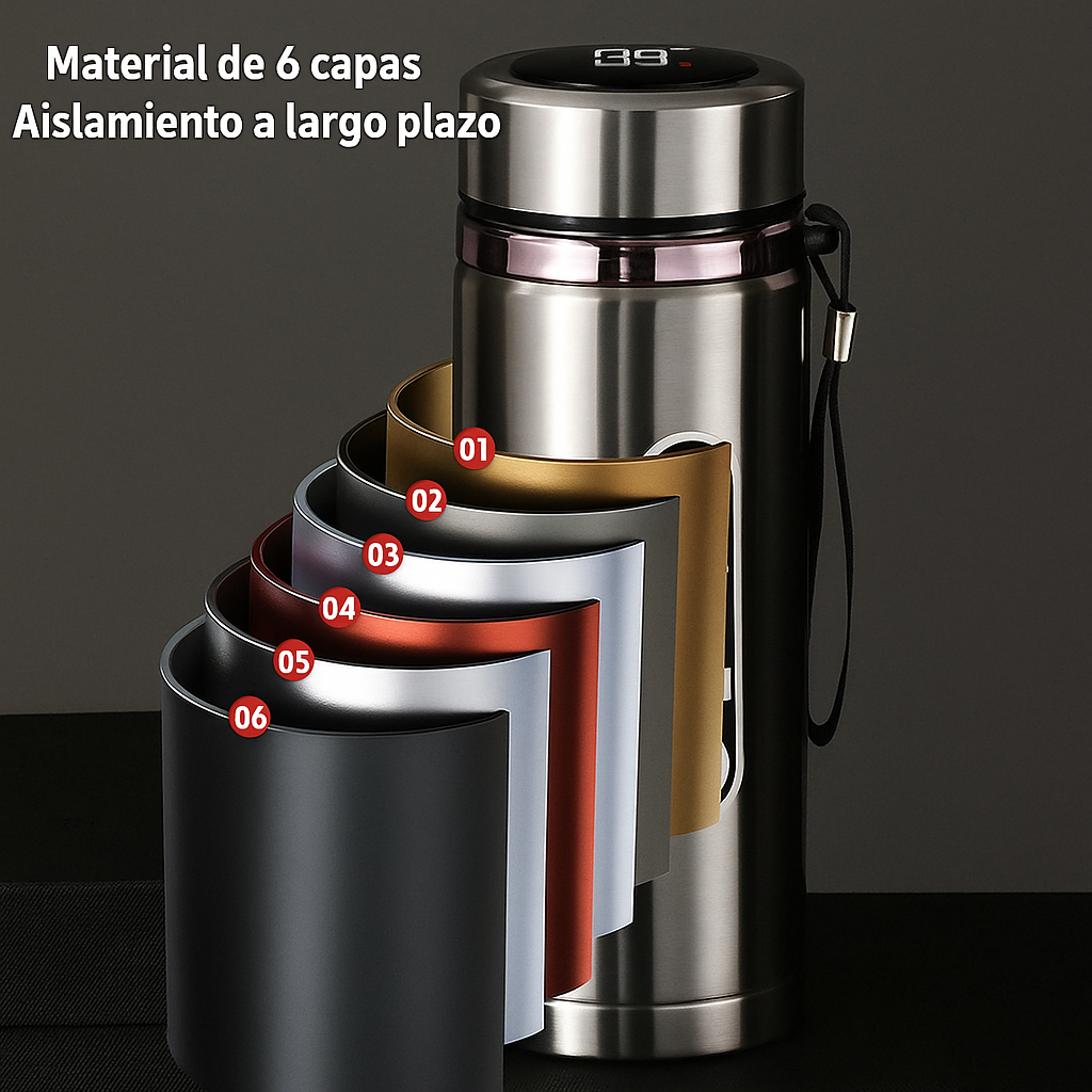 Botella Térmica Inteligente TempraFles LED 1L