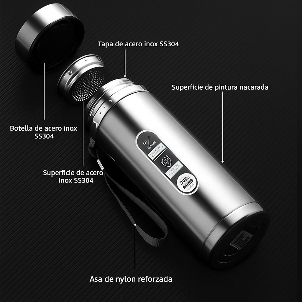 Botella Térmica Inteligente TempraFles LED 1L
