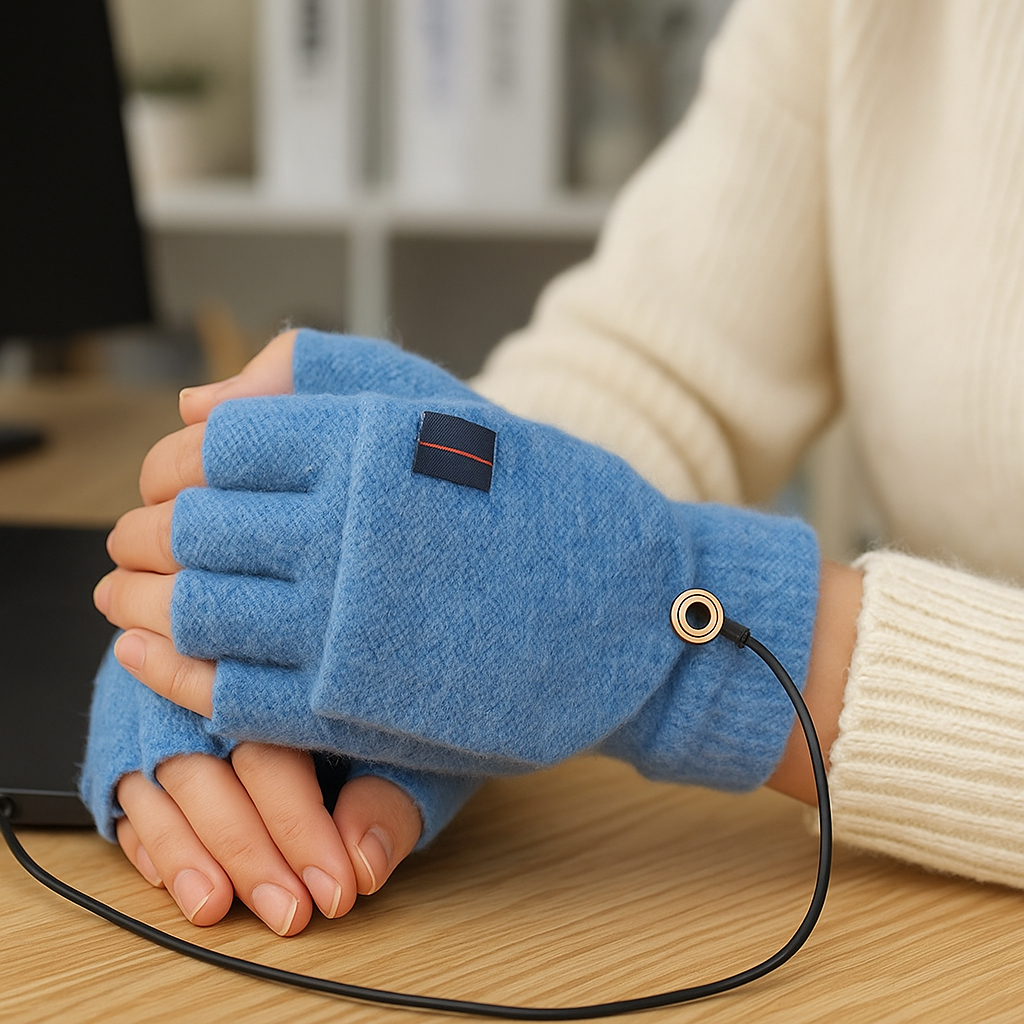 Guantes Calefactables USB Tricot – Sin Dedos & Confort Invierno