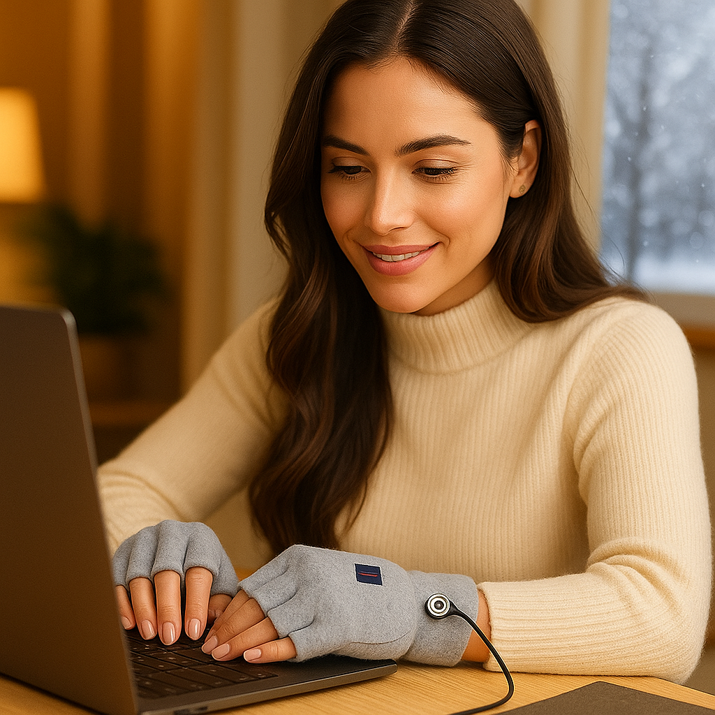 Guantes Calefactables USB Tricot – Sin Dedos & Confort Invierno