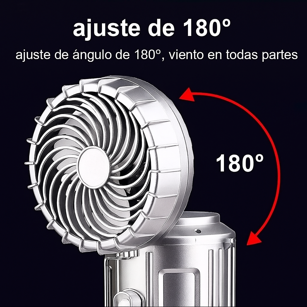 Ventilador Solar Camping 3 en 1 con Luz y Powerbank