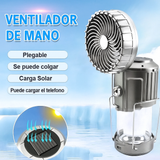 Ventilador Solar Camping 3 en 1 con Luz y Powerbank