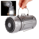 Ventilador Solar Camping 3 en 1 con Luz y Powerbank