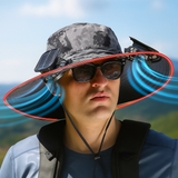 Sombrero de Pesca con Ventilador Solar Recargable
