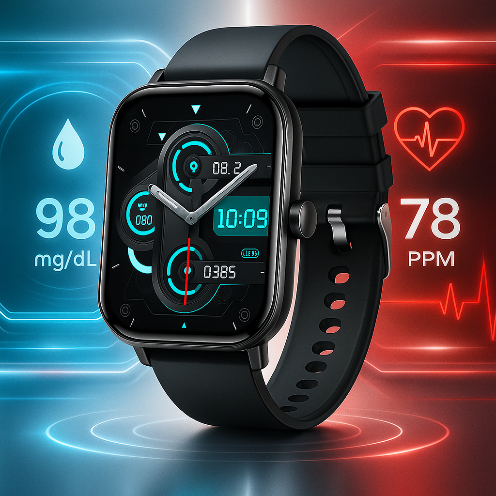 Reloj Inteligente Monitoreo Glucosa No Invasivo Salud