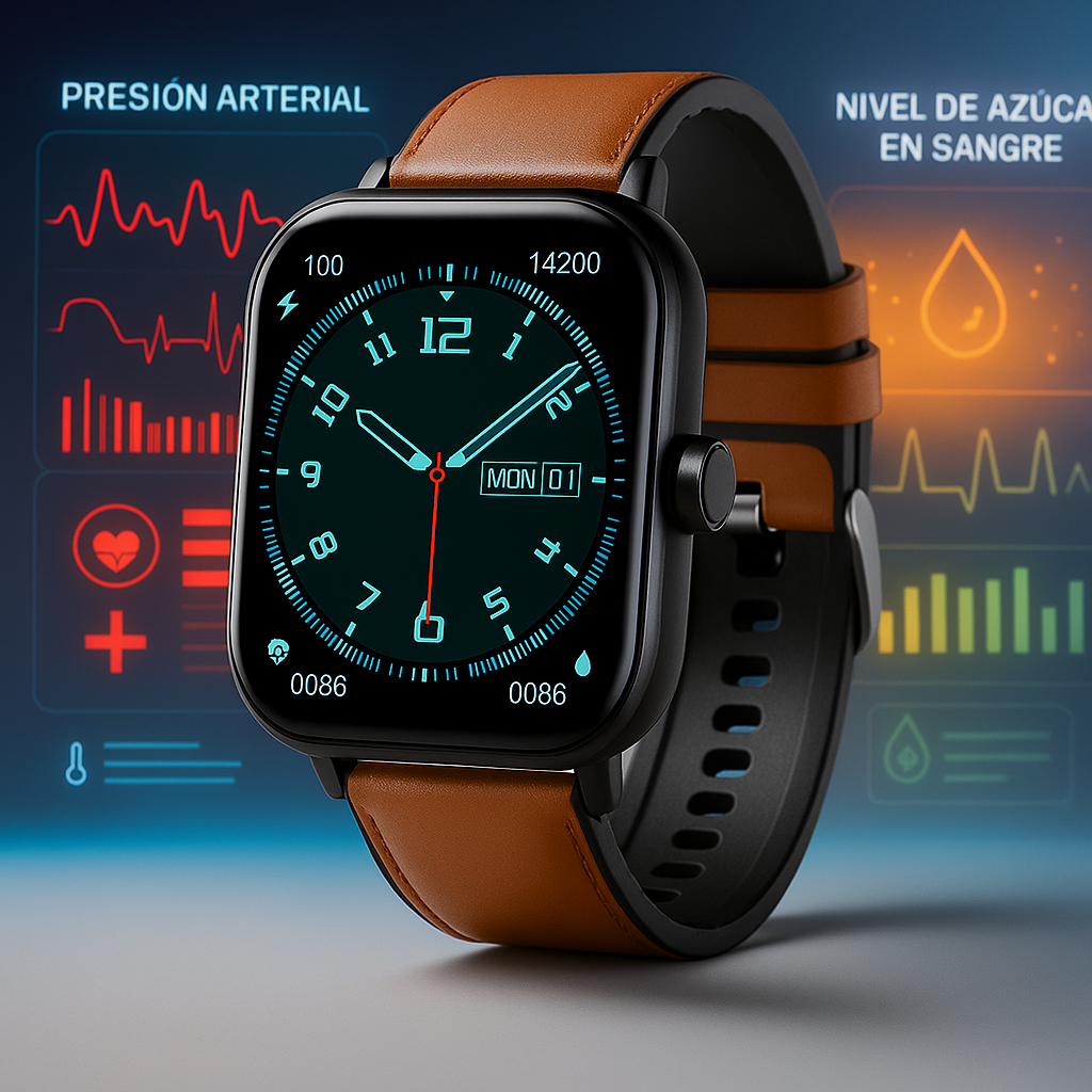 Reloj Inteligente Monitoreo Glucosa No Invasivo Salud