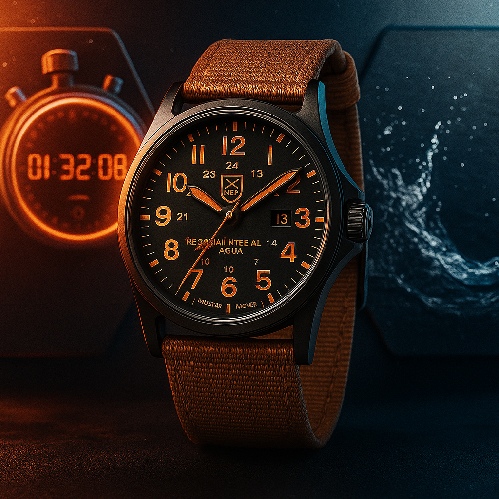 Reloj Militar Analógico Impermeable Estilo Táctico