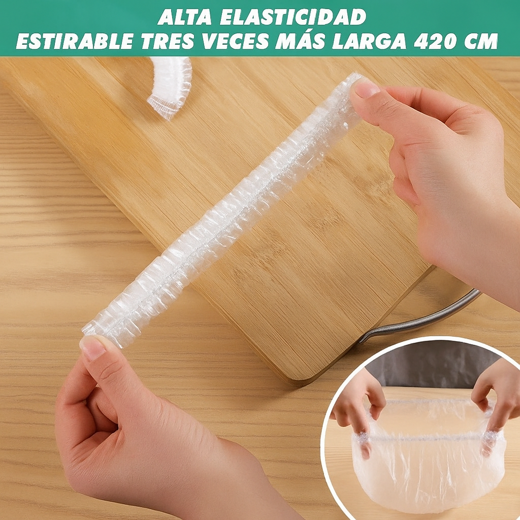 Tapas elásticas plásticas reutilizables para alimentos (100 pcs)