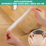 Tapas elásticas plásticas reutilizables para alimentos (100 pcs)