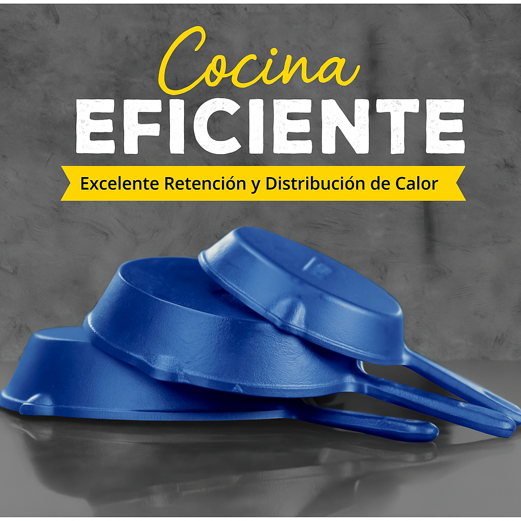 ForgeSet Juego 3 Sartenes Hierro Fundido Profesional