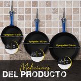 ForgeSet Juego 3 Sartenes Hierro Fundido Profesional