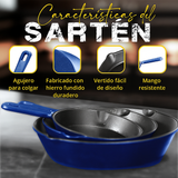 ForgeSet Juego 3 Sartenes Hierro Fundido Profesional