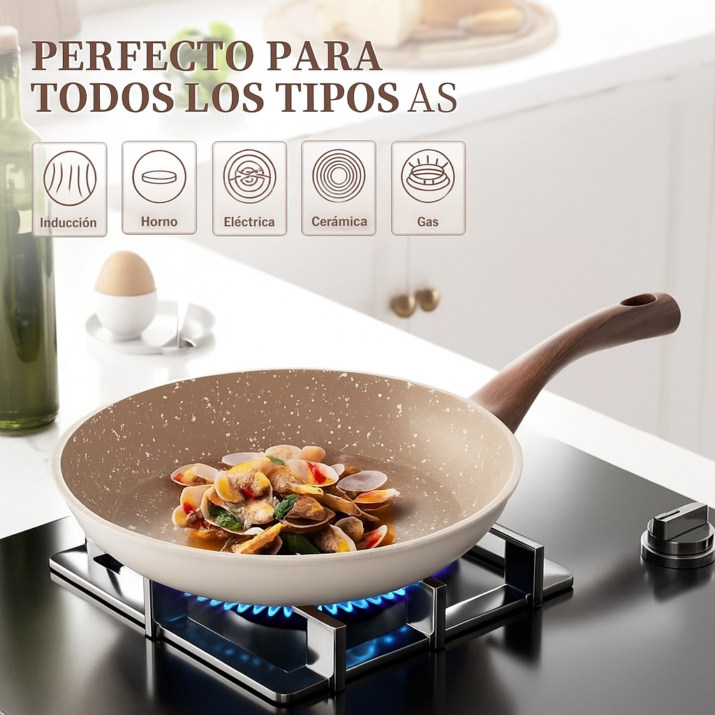 Sartén SizzlePro Granito Antiadherente y Duradera
