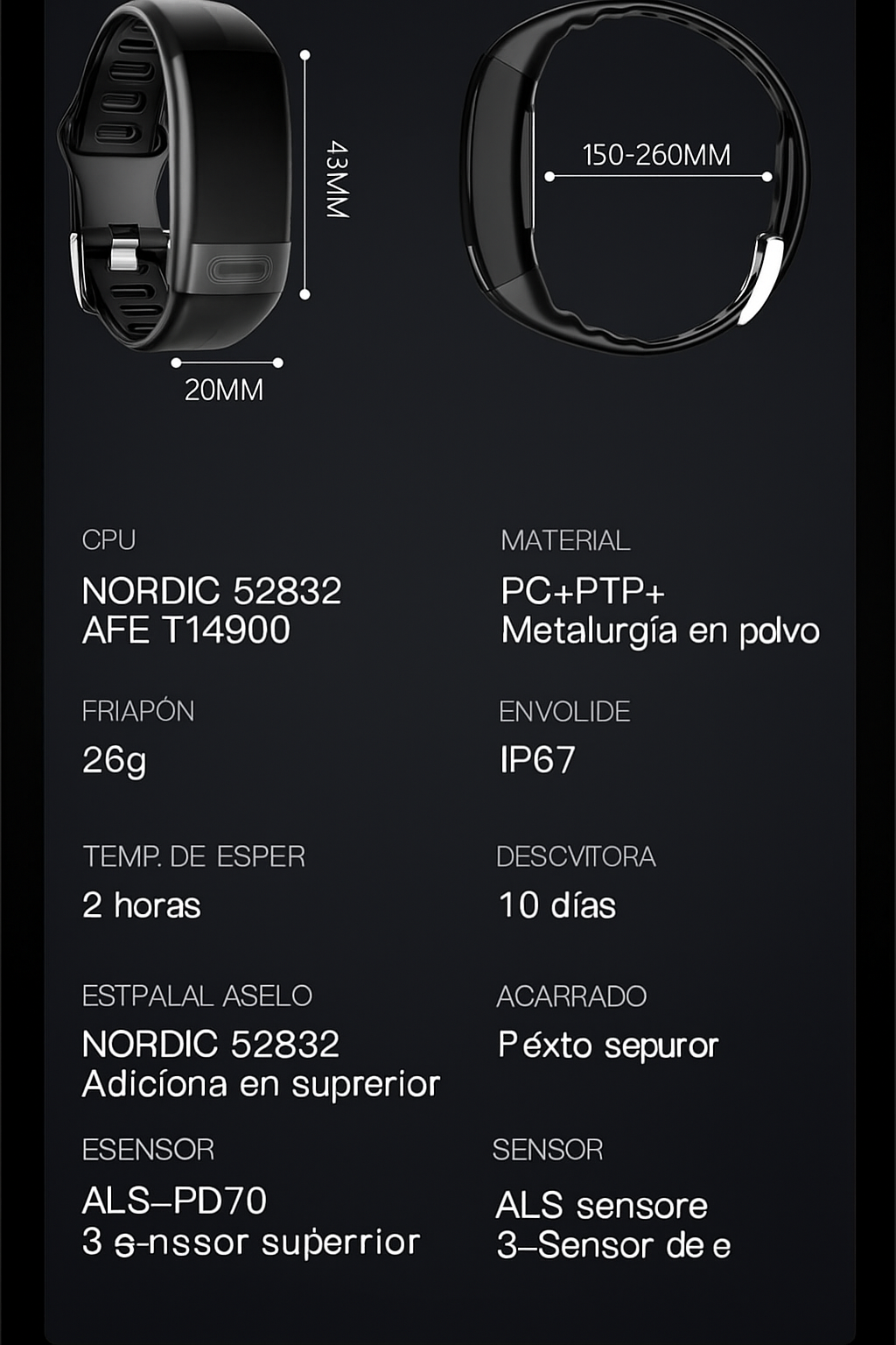 Pulsera Inteligente ECG SpO2 Presión y Frecuencia Cardíaca