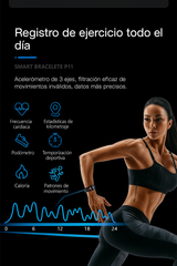 Pulsera Inteligente ECG SpO2 Presión y Frecuencia Cardíaca
