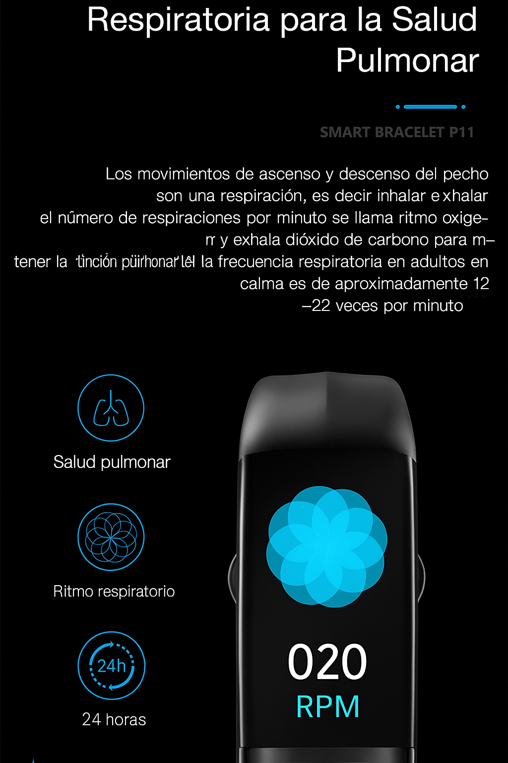 Pulsera Inteligente ECG SpO2 Presión y Frecuencia Cardíaca