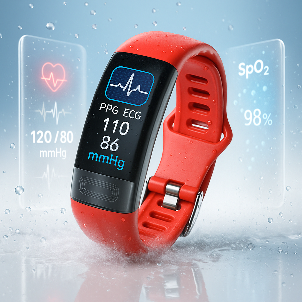 Pulsera Inteligente ECG SpO2 Presión y Frecuencia Cardíaca