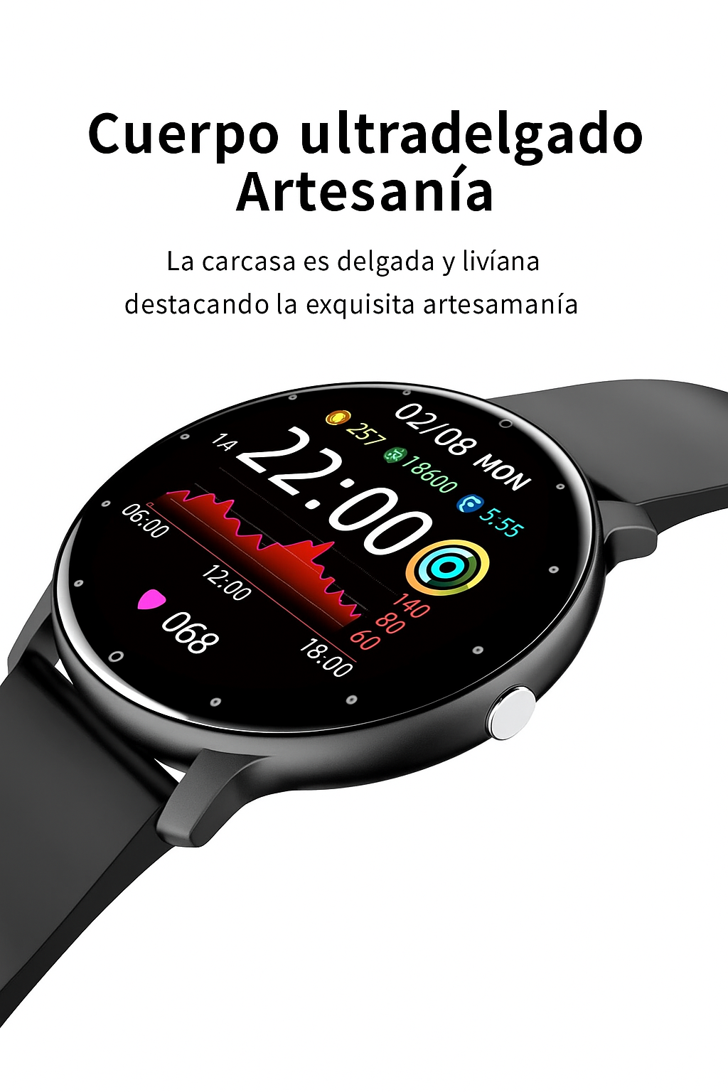 Smartwatch PulseTrack Slim Impermeable y Ultraligero