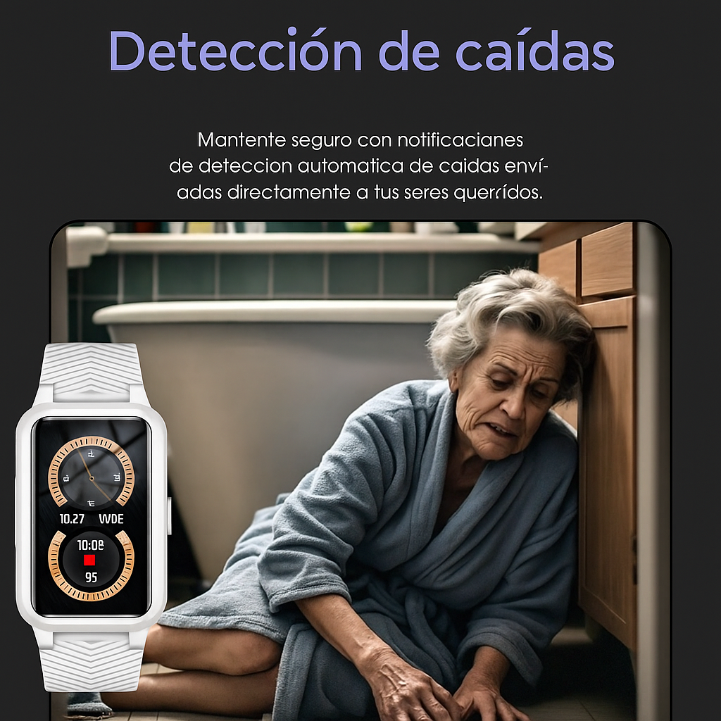 Reloj Inteligente para Mayores con GPS y Detección de Caídas
