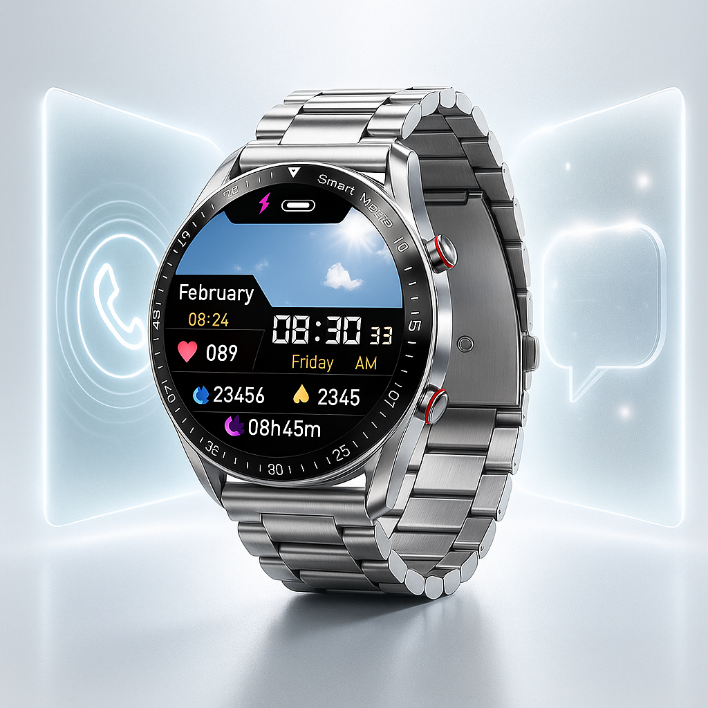 Smartwatch Multifunzionale con Chiamate e Monitoraggio della Salute