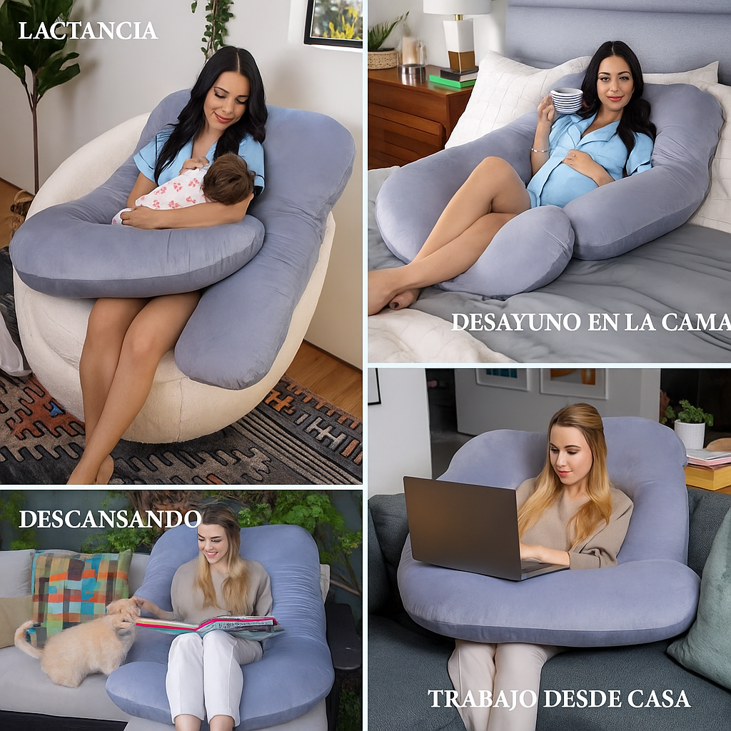 ChillMom Almohada de Embarazo - Soporte Total - Ergonómica - Espuma viscoelástica - Lavable