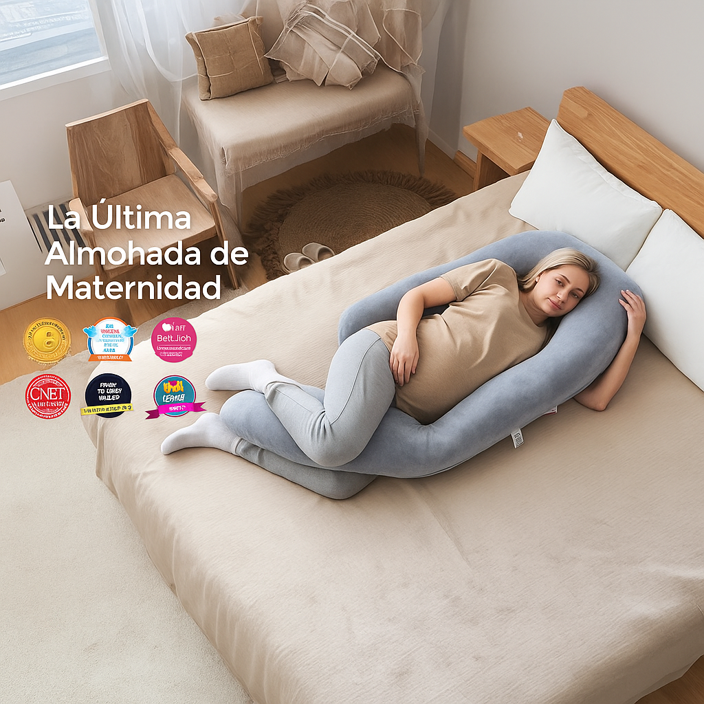 ChillMom Almohada de Embarazo - Soporte Total - Ergonómica - Espuma viscoelástica - Lavable