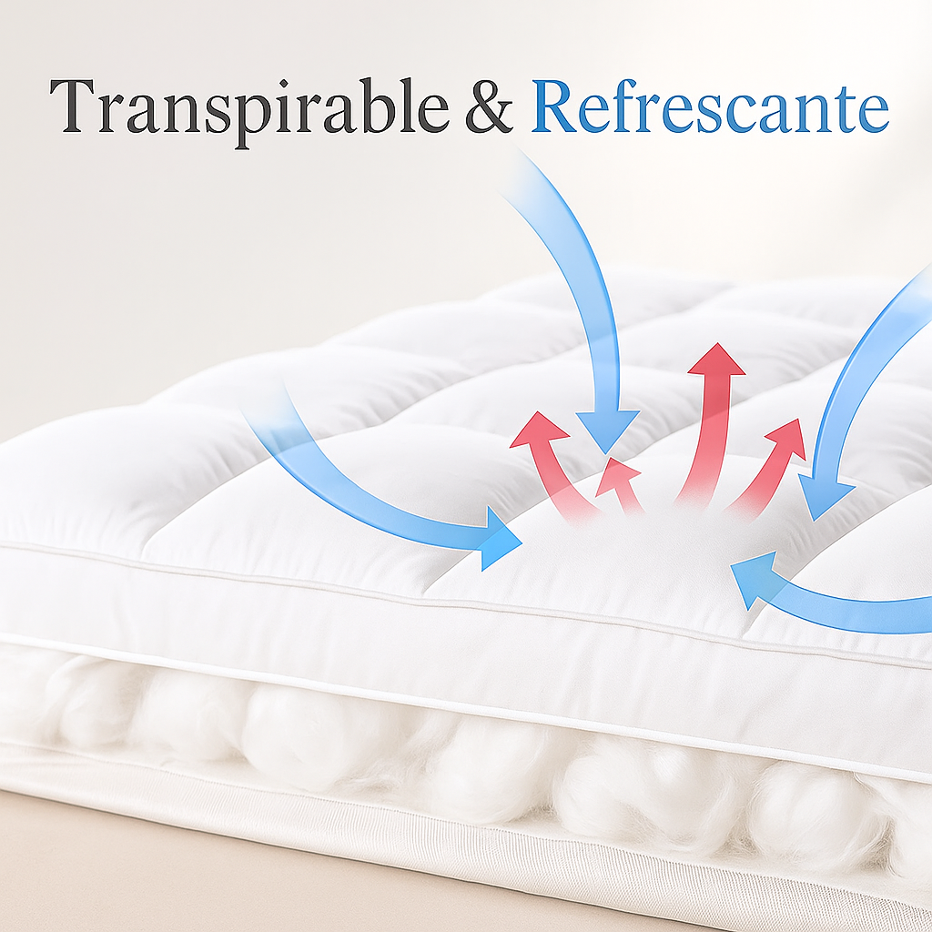 CloudLift - Protector de Colchón Refrigerante - Transpirable Lavable Antiácaros