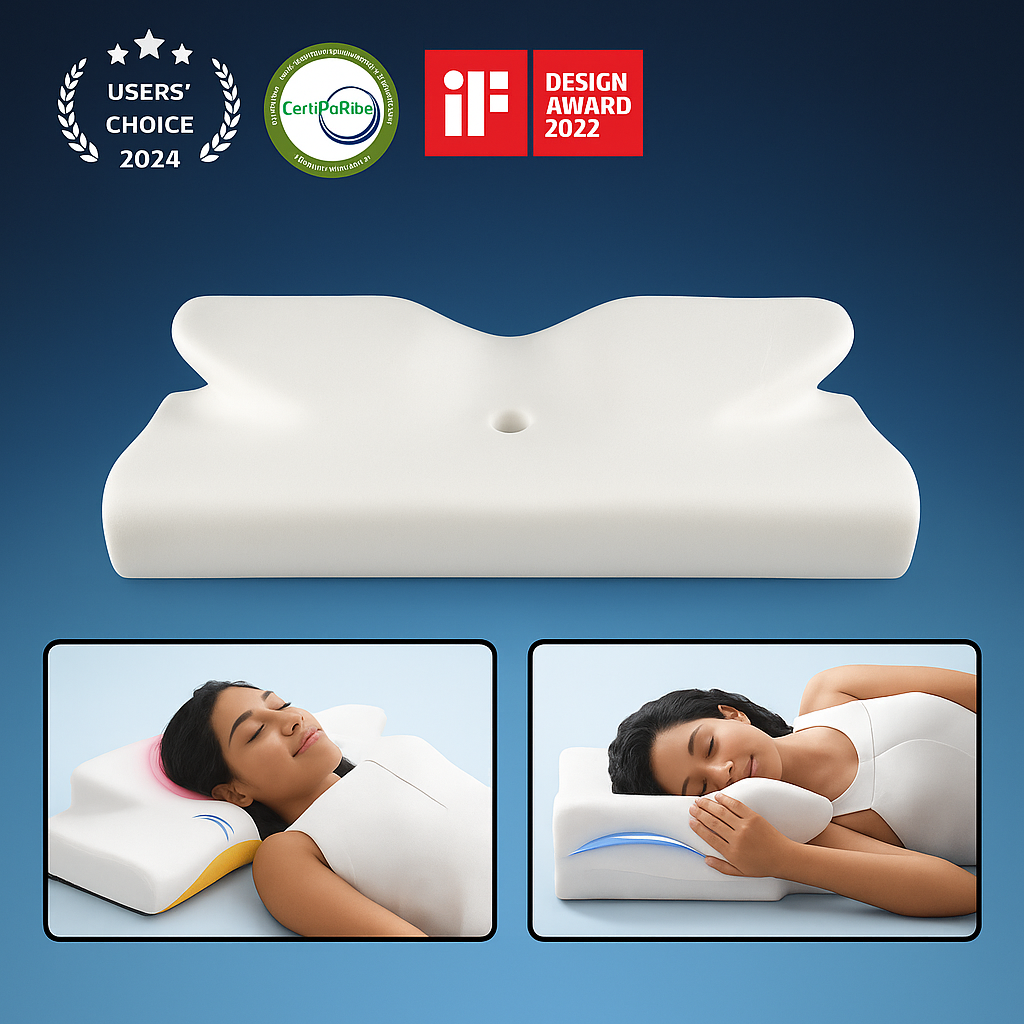 CozyRest Almohada Viscoelástica Cuello - Soporte Ergonómico - Alivio Cervical