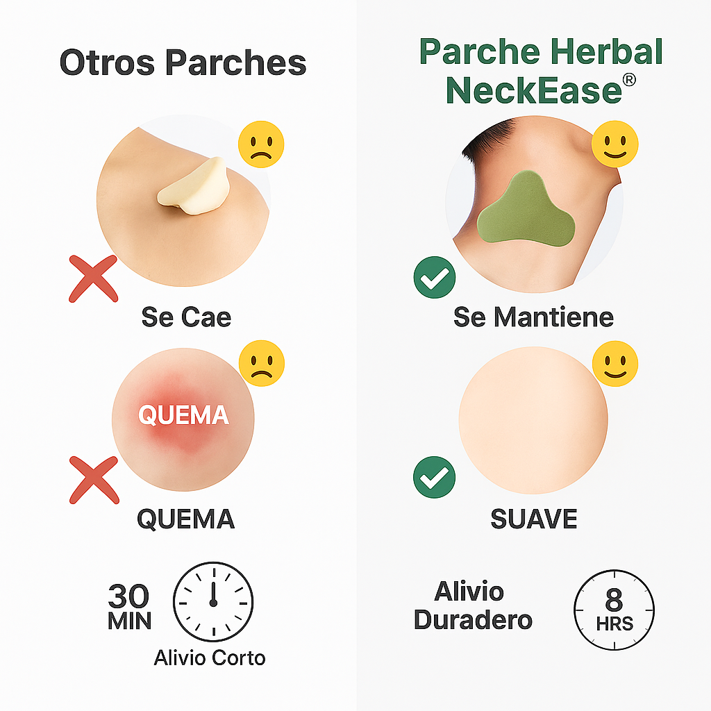 Parches Herbales NeckEase- Alivio Natural y Calor Terapéutico para Cuello