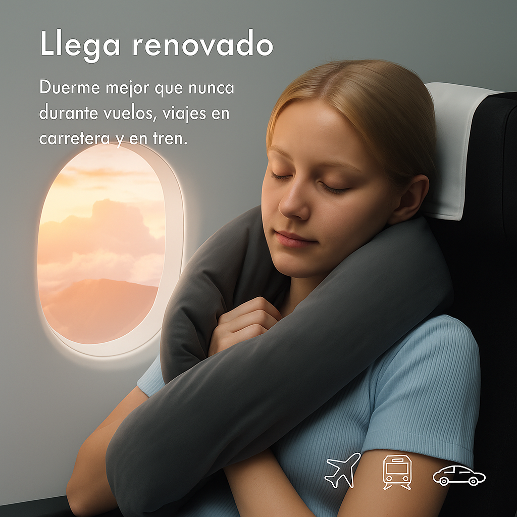 Almohada de viaje Infinity - soporte cervical ergonómica - viscoelástica compacta