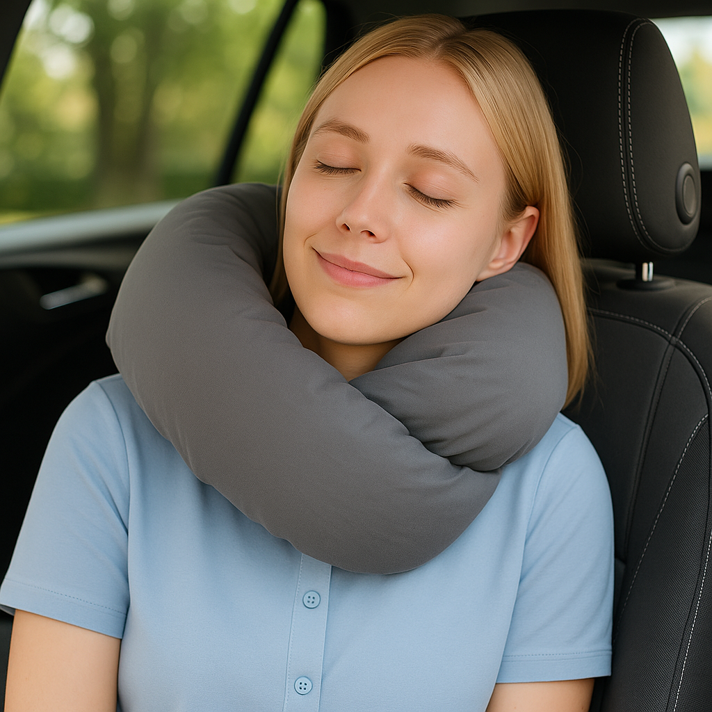 Almohada de viaje Infinity - soporte cervical ergonómica - viscoelástica compacta