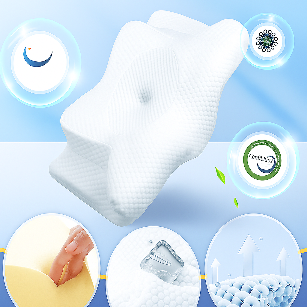 CozyRest Almohada de Cuello - Espuma Viscoelástica - Soporte Cervical