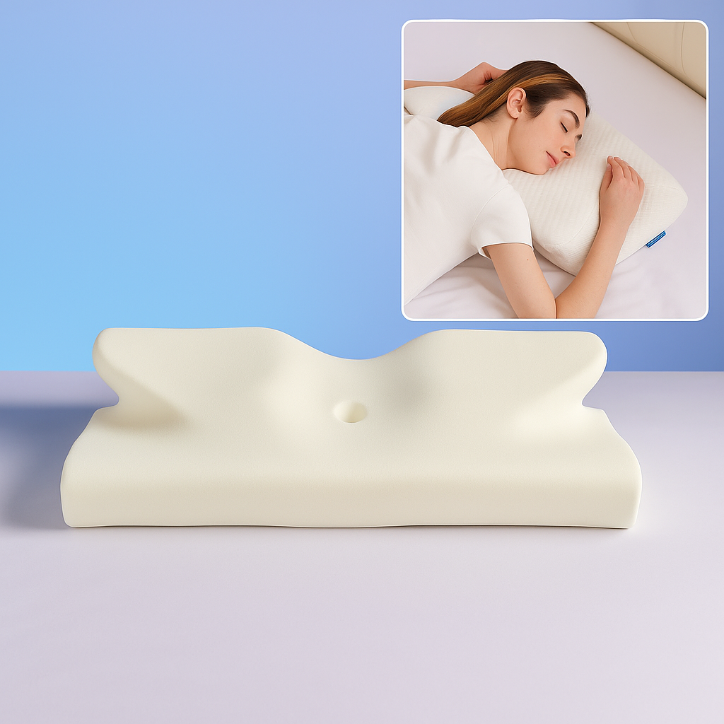CozyRest Almohada Viscoelástica Cuello - Soporte Ergonómico - Alivio Dolor