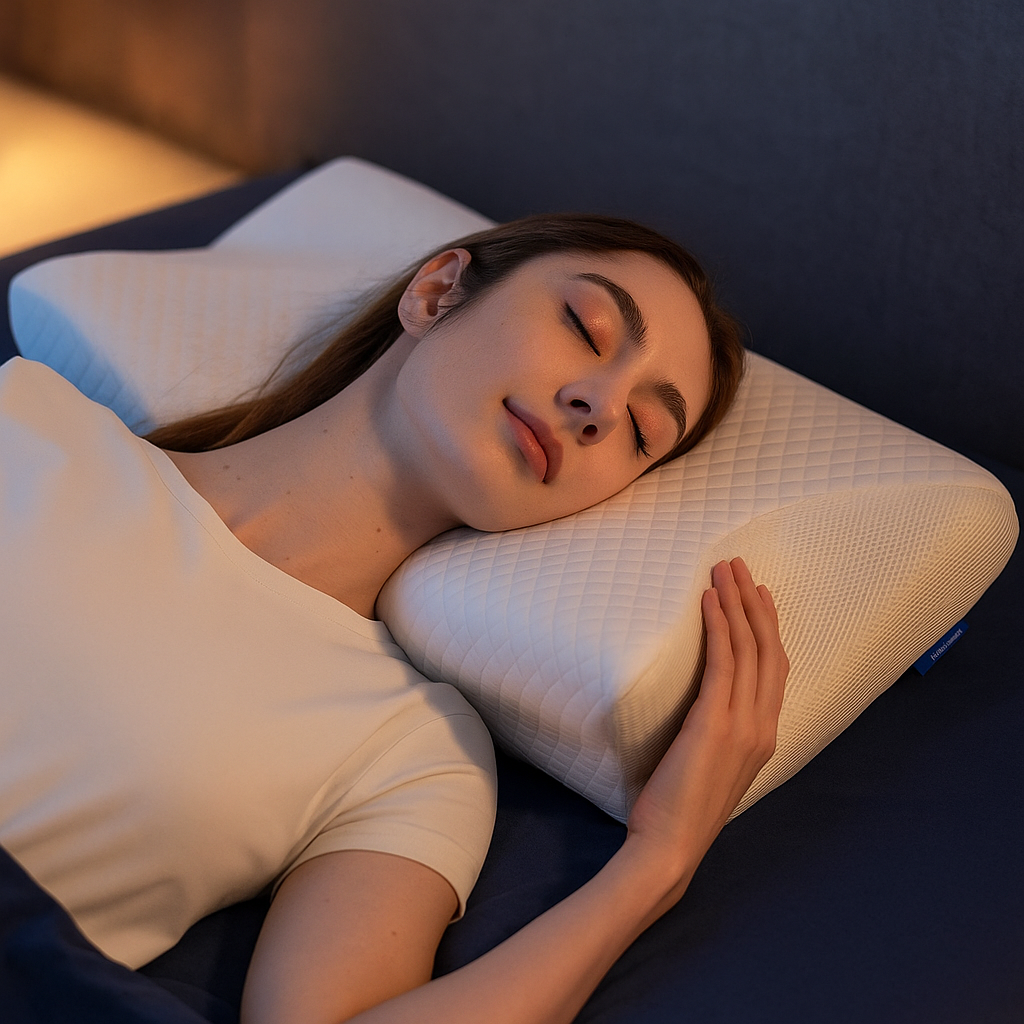 CozyRest Almohada Viscoelástica Cuello - Soporte Ergonómico - Alivio Dolor