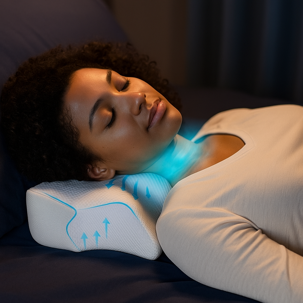 CozyRest Almohada de Cuello Espuma Viscoelástica - Soporte Ergonómico - Para Viaje