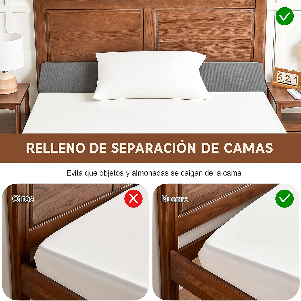 ElevateWedge- Almohada Rellenadora de Espacio - Para Cama