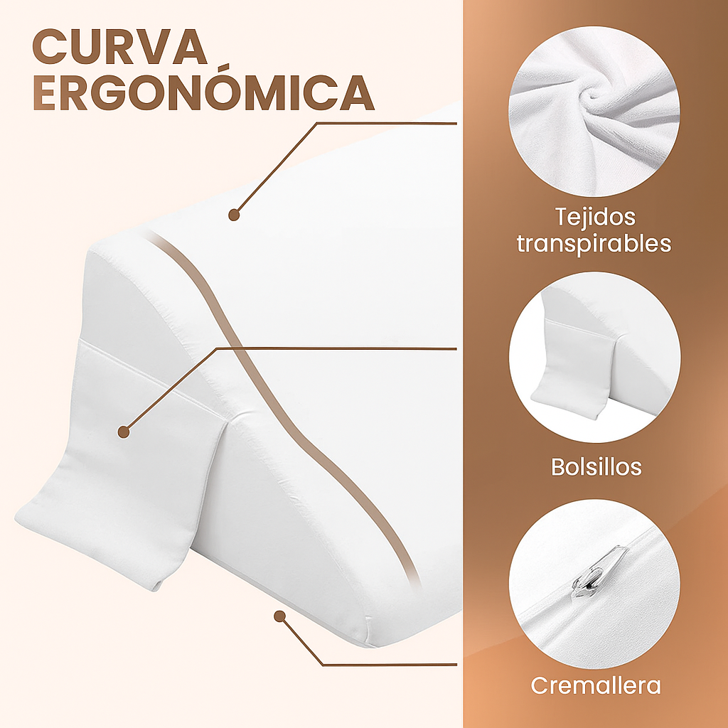 ElevateWedge- Almohada Rellenadora de Espacio - Para Cama