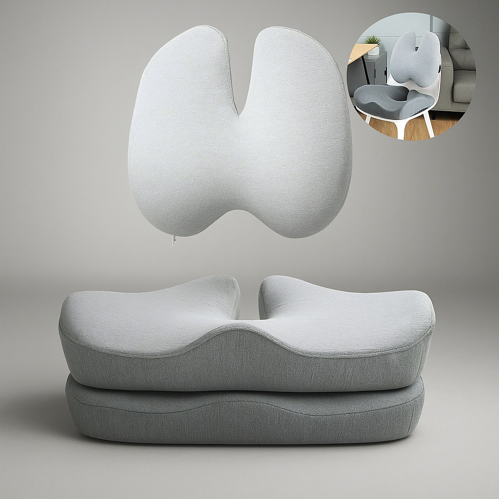 ORTHOSEAT - Conjunto de Comodidad Ortopédica - Cojín Asiento y Respaldo