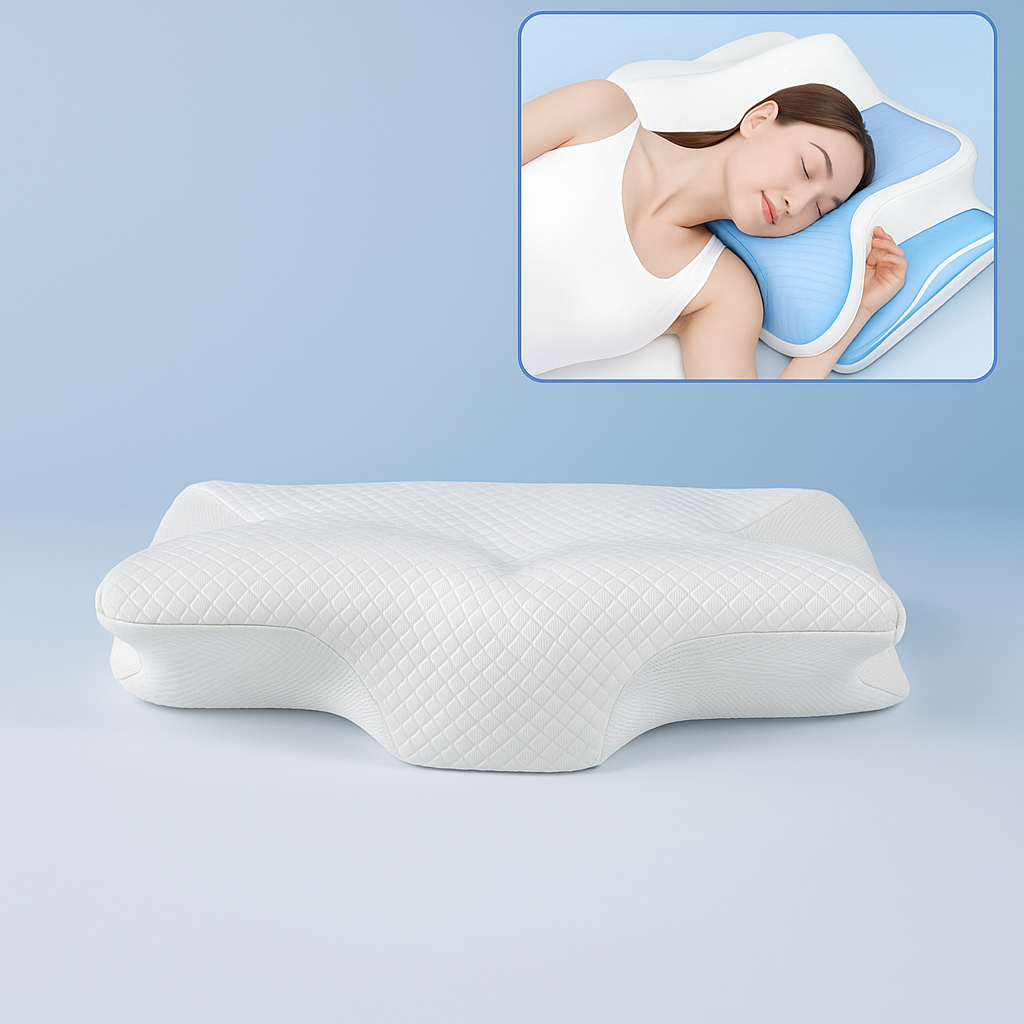 CozyRest Almohada Viscoelástica Cuello - Soporte Ergonómico - Alivio Cervical