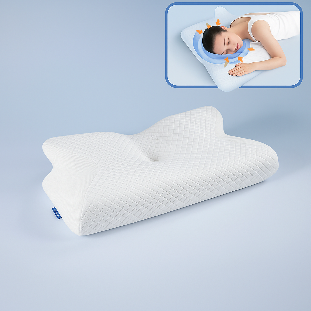 CozyRest Almohada Viscoelástica Cuello - Soporte Ergonómico - Alivio Cervical