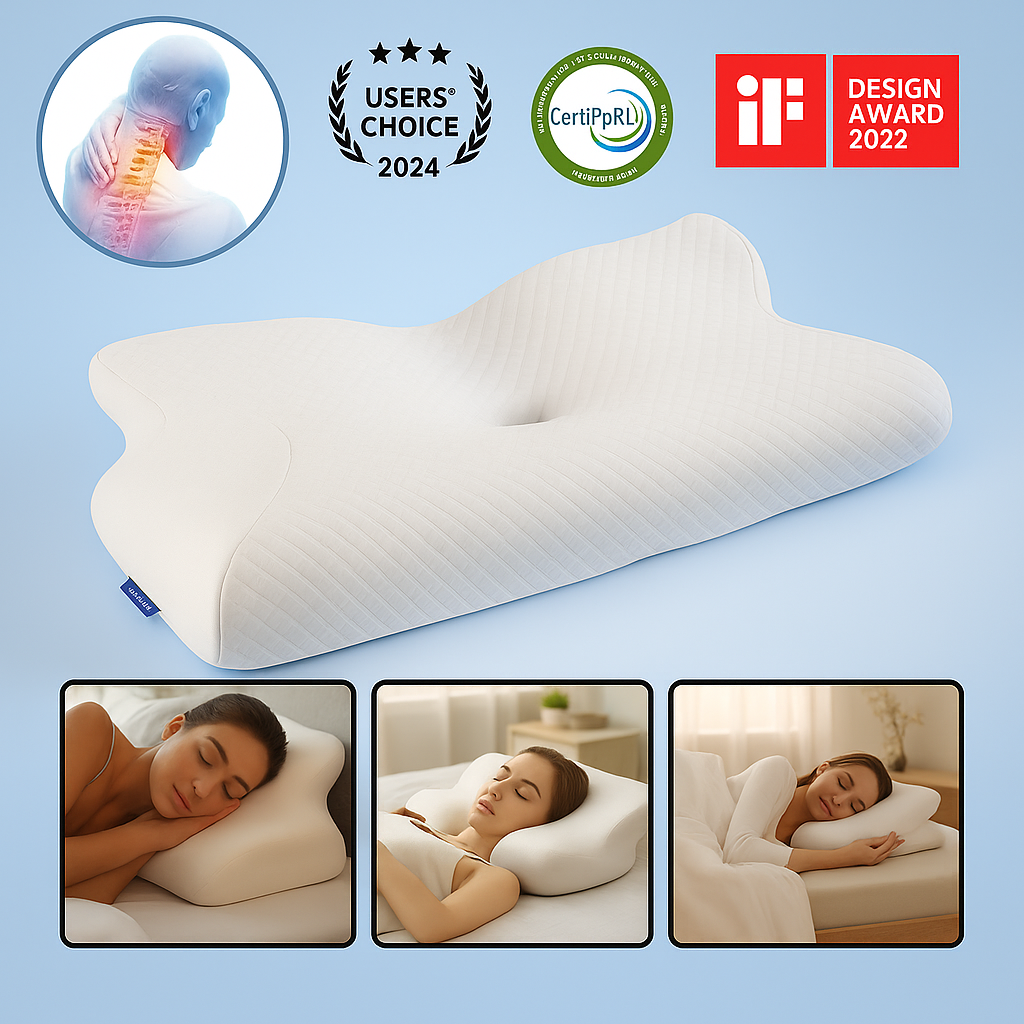 CozyRest - Almohada de Cuello Viscoelástica - Soporte Cervical Ergonómico