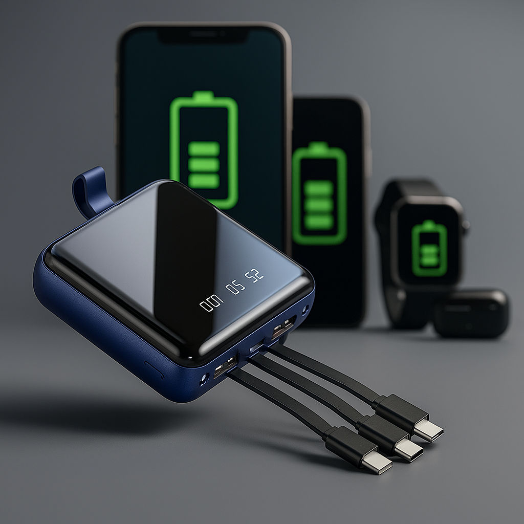 Mini Power Bank 20000mAh con 4 Cables
