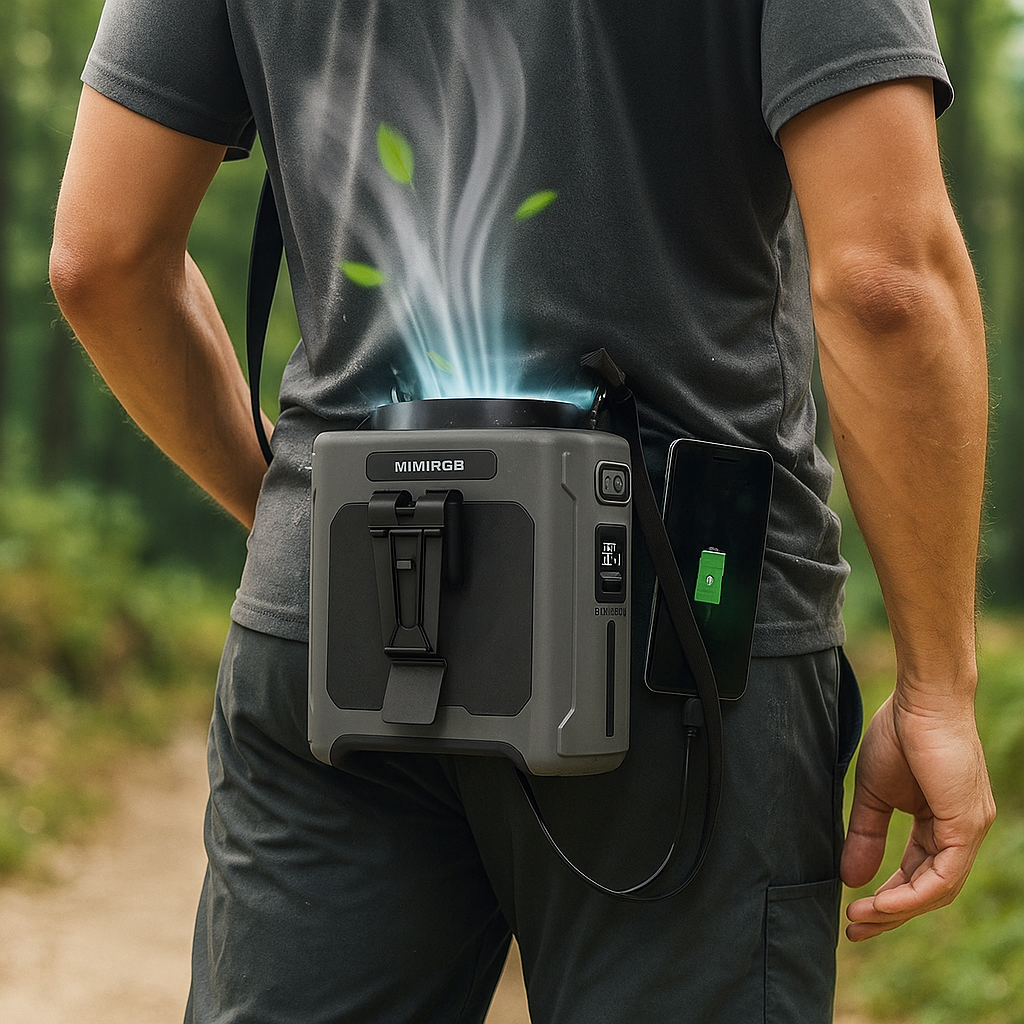 Ventilador de Cintura Portátil 20000mAh con Linterna