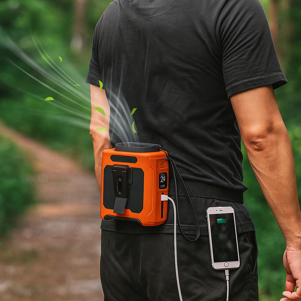 Ventilador de Cintura Portátil 20000mAh con Linterna