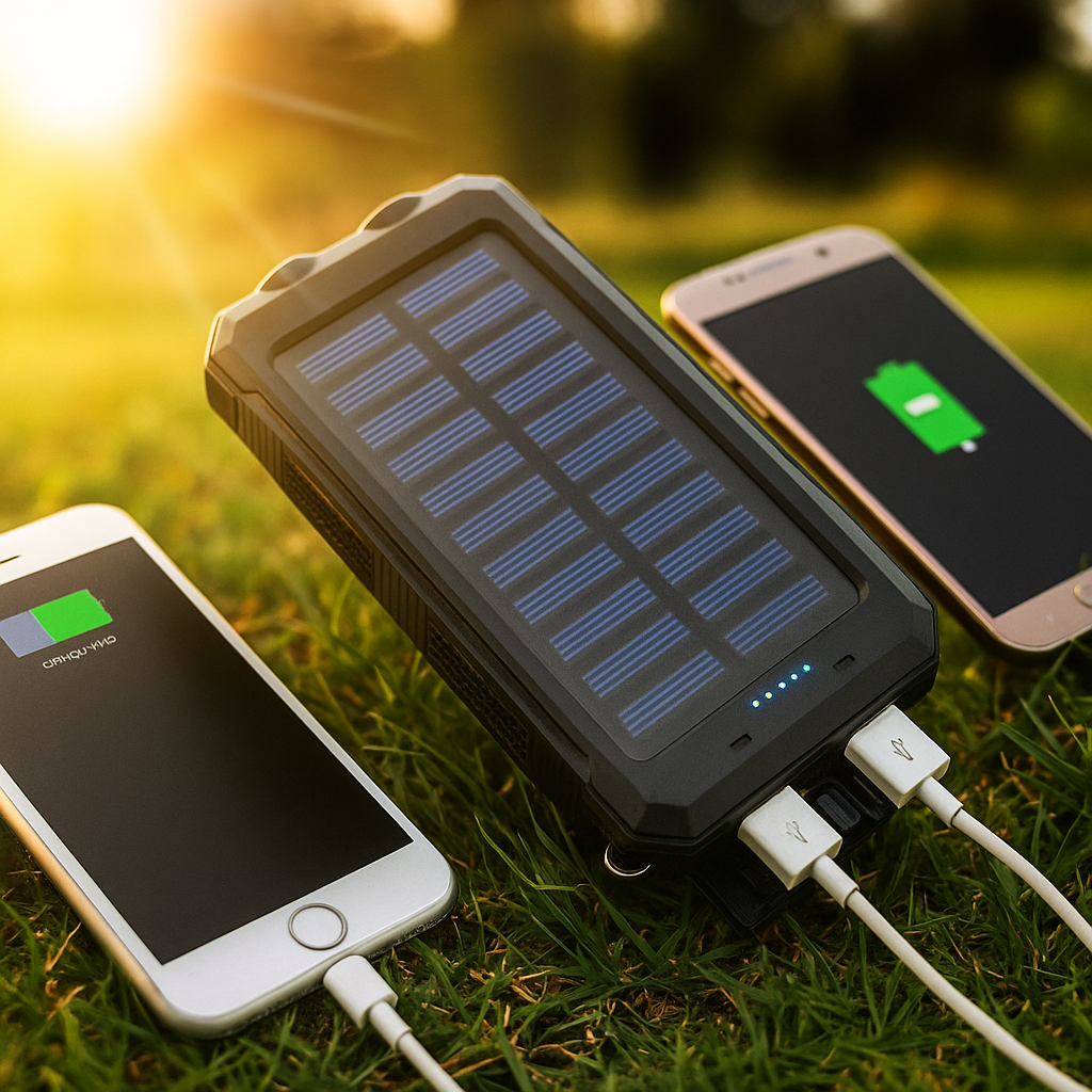 Power Bank Solar 500000mAh Impermeable con Linterna