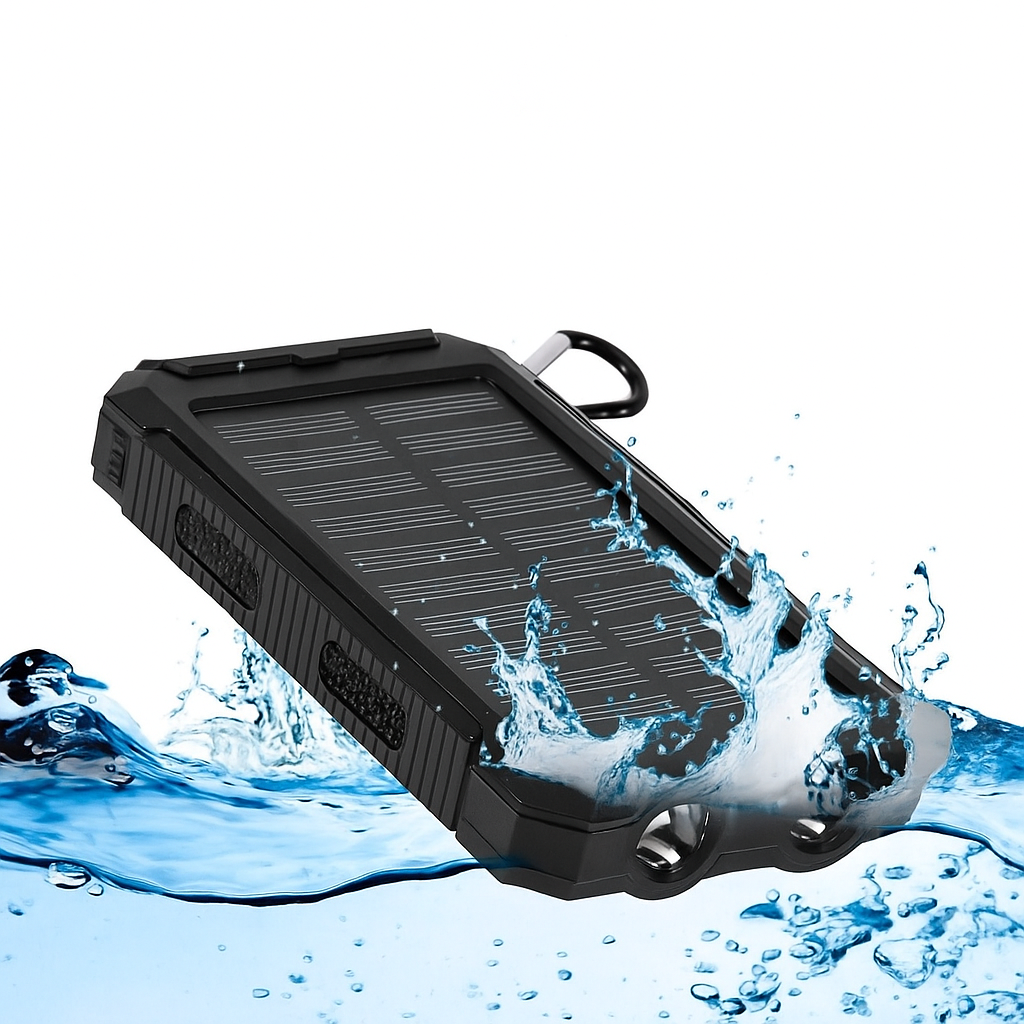Power Bank Solar 500000mAh Impermeable con Linterna
