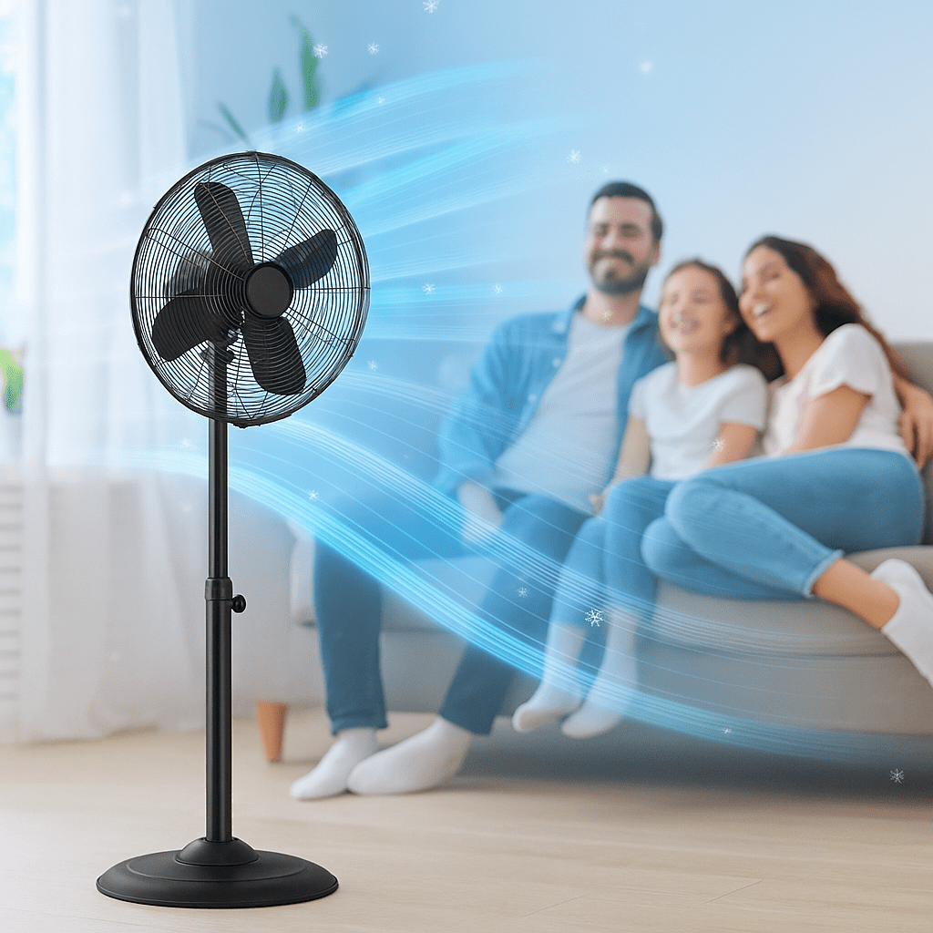 Ventilador de Pedestal 16" Oscilante Ajustable 3 Velocidades - VyFlair