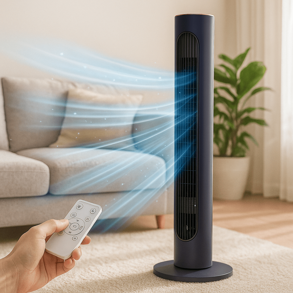 Ventilador de Torre 40" Oscilante con Control Remoto Silencioso - VyFlair